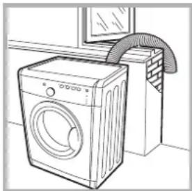 INDESIT IDVA 835 EU - Luchtaanvoer en -afvoer door middel van een open raam - 1