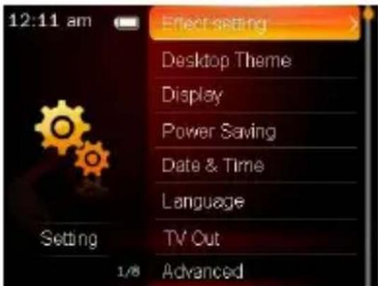 INTENSO Video Shooter - Cambiar los ajustes del reproductor. - 1