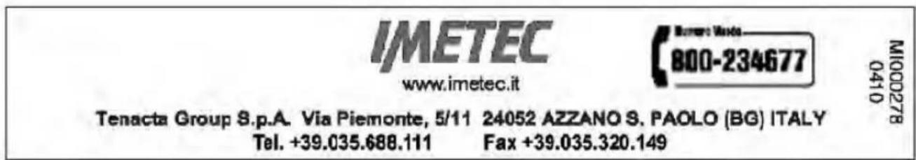 IMETEC SENSUIJ SM4200 - ASSISTENZA E GARANZIA - 1