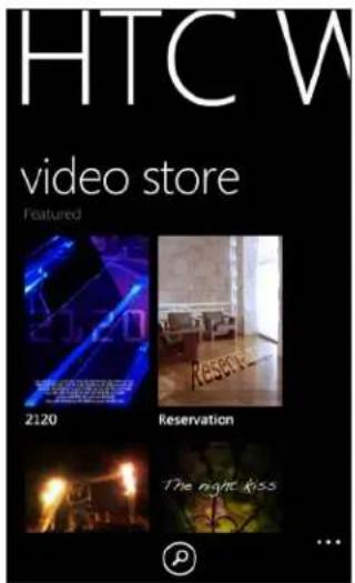 HTC Radar - Parcourir les sélections de videothèques - 1