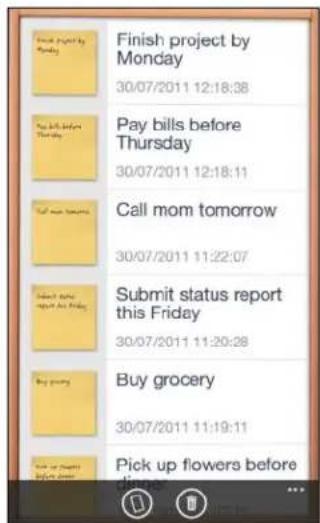HTC Radar - Parcourir vos notes - 2