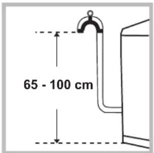 INDESIT IWTE 51251 ECO - Σύνδεση του σωλήνα αδειασματος - 1