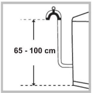 INDESIT IWTE 51251 ECO - Aansluiting van de afvoerbuis - 1