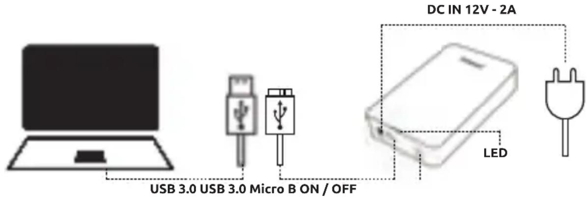INTENSO Memory Center - Connecting the hard drive - 1