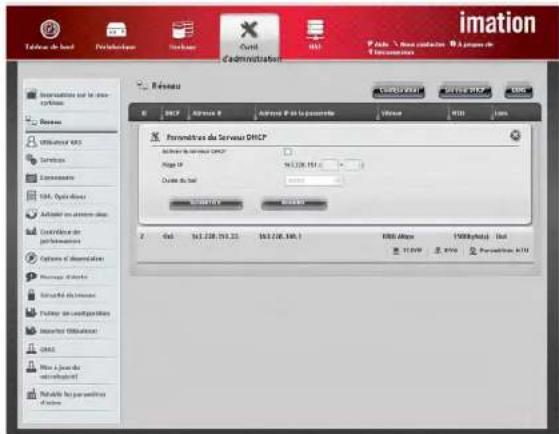 Imation DataGuard T5R - Parametes du serveur DHCP Description - 1