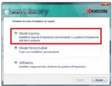 KYOCERA FS2020DKL3 - Installation du pilote de l'imprimante sur un ordinateur équipé de Windows - 8