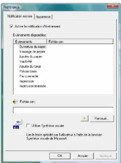 KYOCERA FS2020DKL3 - Onglet Notification sonore - 1