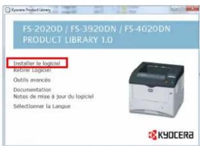 KYOCERA FS2020DKL3 - Installation du pilote de l'imprimante sur un ordinateur équipé de Windows - 7