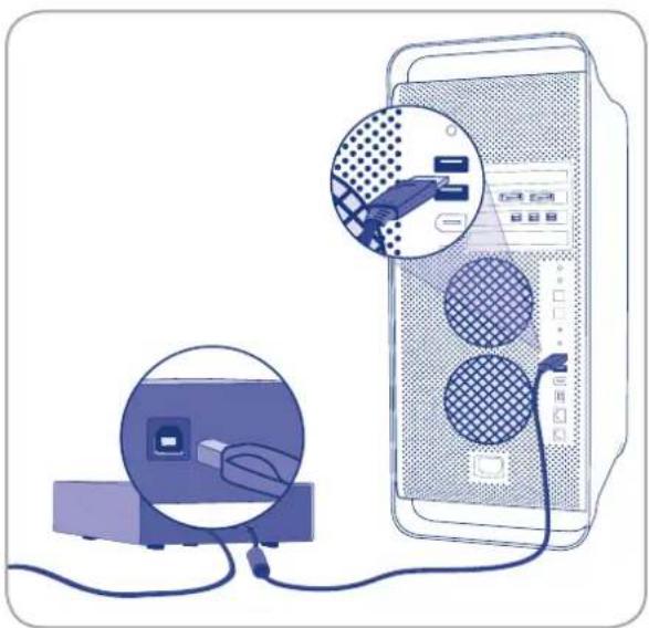 LACIE Hard Disk 301871EK - Connexion du cable USB - 1
