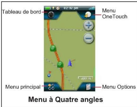 MAGELLAN eXplorist 610 - Menu à Quatre angles - 1