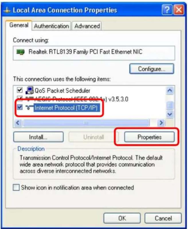 Longshine LCSWARCN - Choose Internet Protocol (TCP/IP) and click Properties. - 1