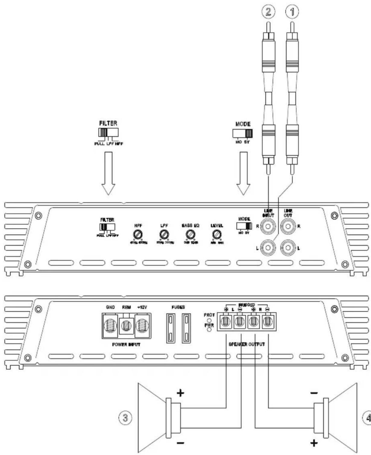 MAC AUDIO ZX 2000 - 图5操作Sイツ子系と入出力端子 - 2