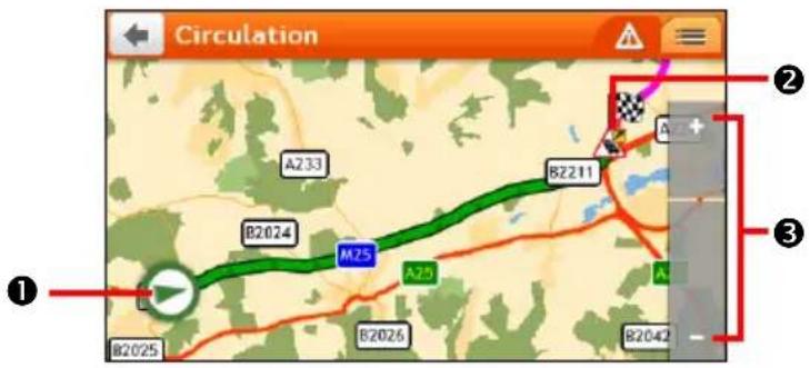 MIO Navman F450 - Ecran Traffic Overview (Aperçu du trafic) - 1