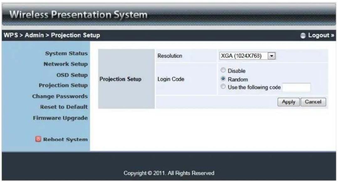 OPTOMA WU5205 - Configuration de la projection - 1