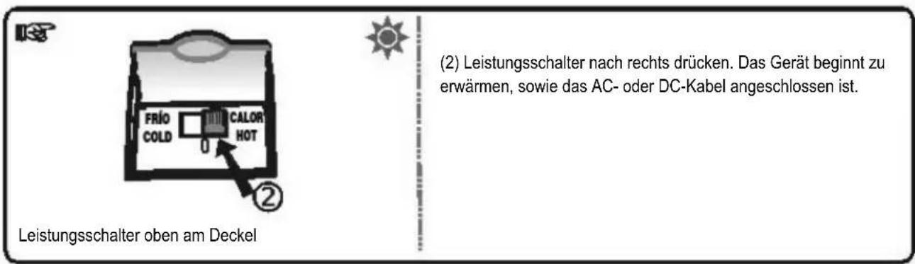 PALSON 35128 - B- Gebrauch des Leistungsschalters ON/OFF und WARM/KALT - 2