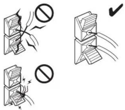 ONKYO HTS3405 - Precauciones para la conexión de los altavoces - 1
