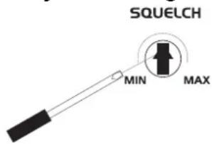 Omnitronic VHF250 - Ajuste del regulator de silenciamiento - 1