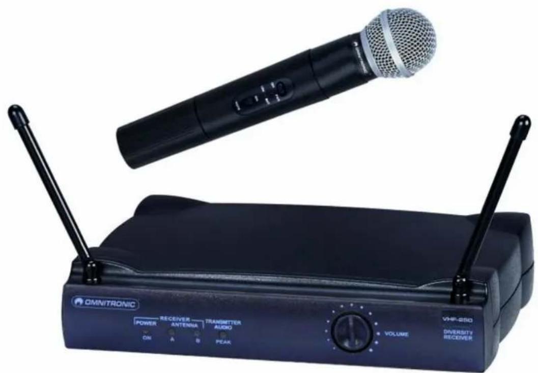 Omnitronic VHF250 - Wireless Microphone Set - 1