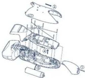 PANASONIC ES8103 - Indepartarea acumulatorului incastrat - 1