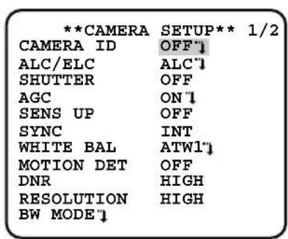 PANASONIC WVCL930 - Camera title setting [CAMERA ID] - 1
