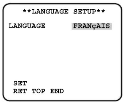 PANASONIC WVCL930 - Sélection de langue [language SETUP] - 1