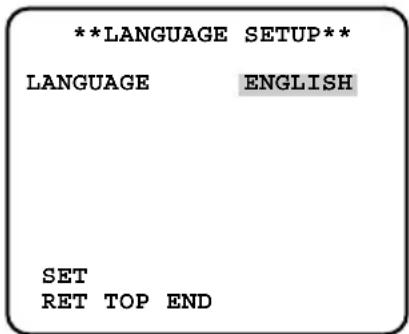 PANASONIC WVCL930 - Language Selection [LANGUAGE SETUP] - 1