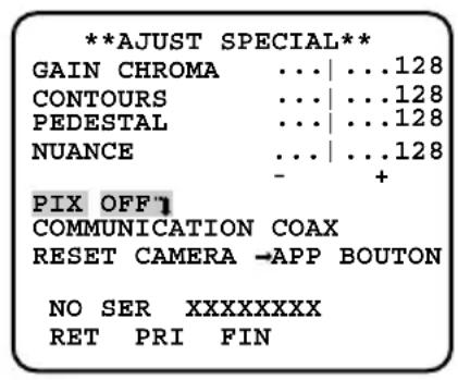 PANASONIC WVCL930 - Compensation de pixel [PIX OFF] - 1