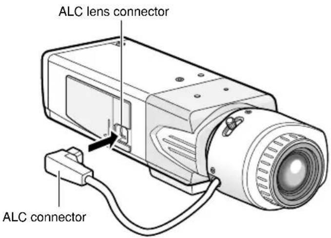 PANASONIC WVCL930 - Connect the ALC connector (accessory) of the lens to the ALC lens connector of the camera. - 1