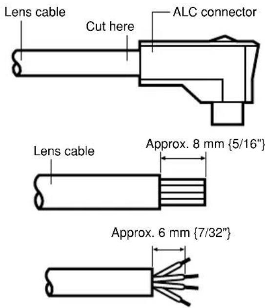 PANASONIC WVCL930 - Connect the ALC connector (accessory) of the lens to the ALC lens connector of the camera. - 2