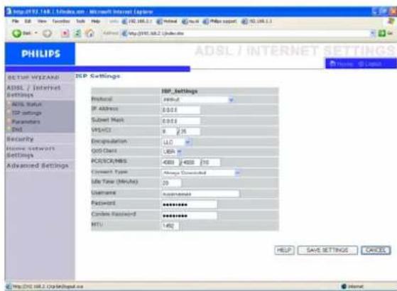PHILIPS CGA5722 - Configuration FAI/ISP settings - 1