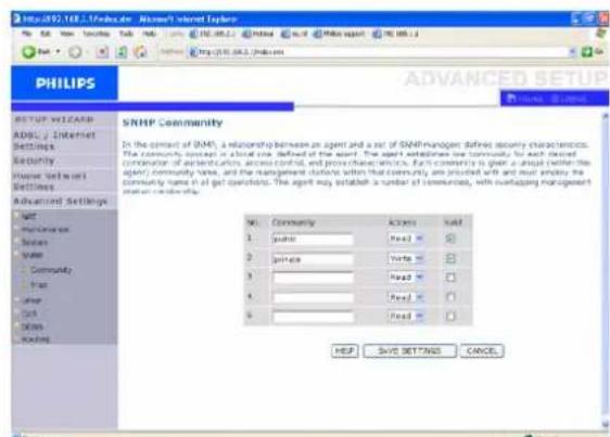 PHILIPS CGA5722 - Communauté SNMP/SNMP community : - 1