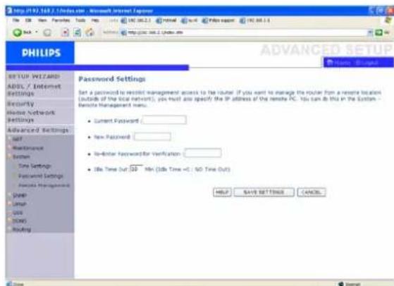 PHILIPS CGA5722 - Configuration de mot de passer/Password Settings : - 1
