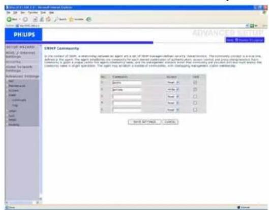 PHILIPS CGA7740N - Communauté SNMP / SNMP community - 1
