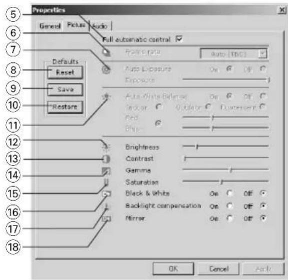 PHILIPS SPC715NC - Commandes video - 1