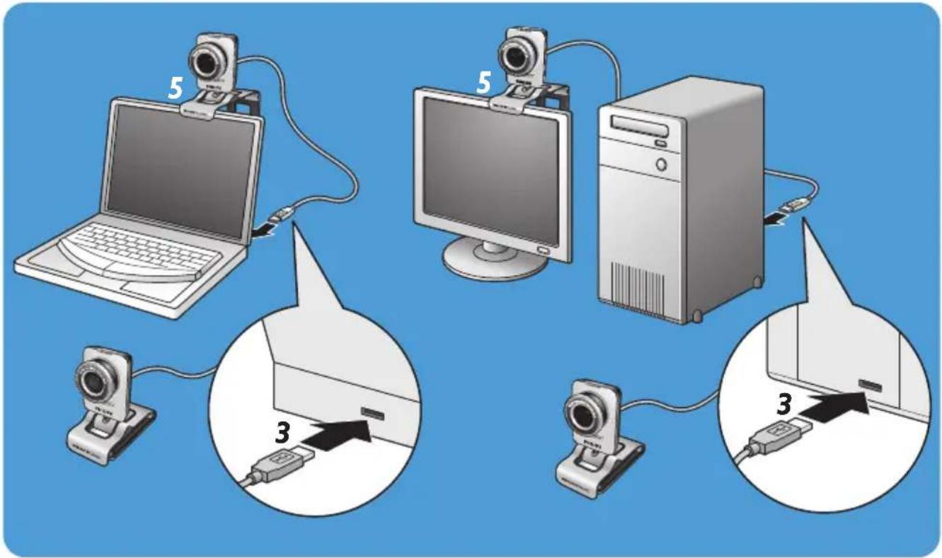 PHILIPS SPC621NC - Connexion de la WebCam à votre PC / ordinateur portable - 1