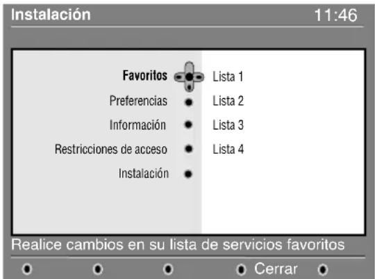 PHILIPS 32PFL7532D - Configuración de su lista de favoritos - 1
