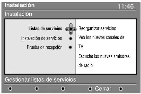 PHILIPS 32PFL7532D - Ordenación de los servicios - 1