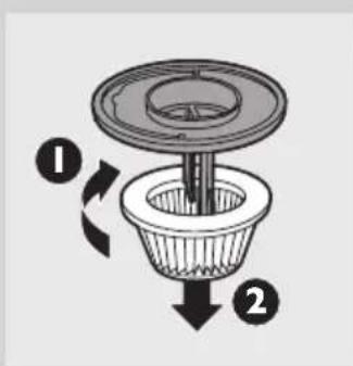 PHILIPS SHE9503 - Udskiftning af det indvendige og det udvendige filter - 3