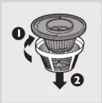 PHILIPS SHE9503 - Substituir os filtros de entrada e de saixa - 2