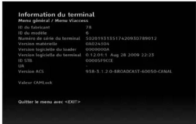 PHILIPS DSR5020 - Information du terminal - 1