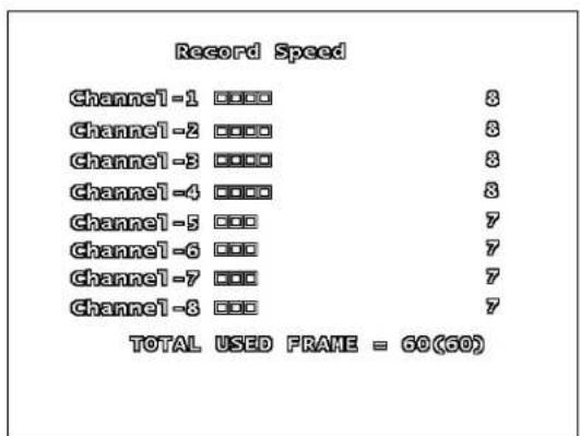 Lorex L208D251 - SUBMENU DE LA VELOCIDAD DE LA GRABACION - 1