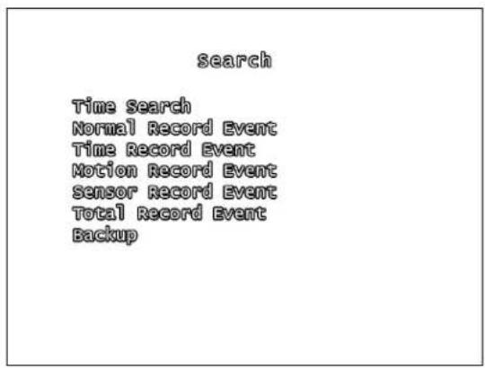 Lorex L208D251 - SEARCH MENU - 1