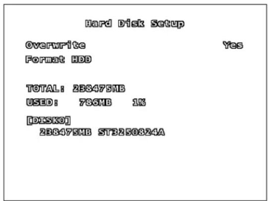 Lorex L208D251 - SUBMENU DE CONFIGURACION DEL DISCO DURO - 1
