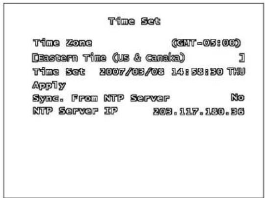 Lorex L208D251 - TIME SET SUBMENU - 1