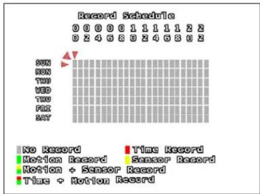 Lorex L208D251 - SUBMENU DE GRABACION POR HORARIOS - 1