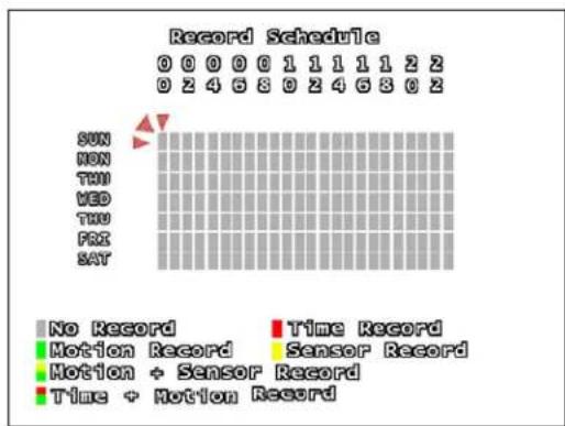 Lorex L208D251 - RECORD SCHEDULE SUBMENU - 1