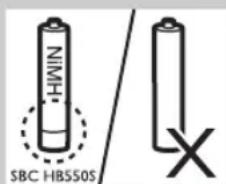 PHILIPS SBCHC8540 - Instalowanie/wymiana akumulatorków - 1