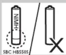 PHILIPS SBCHC8540 - Plaatsen/ vervangen van de batterijen - 1