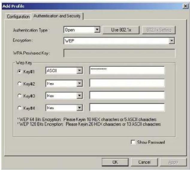 KONIG CMPWNUSB12 - Edit the Authentication and Security tab - 1