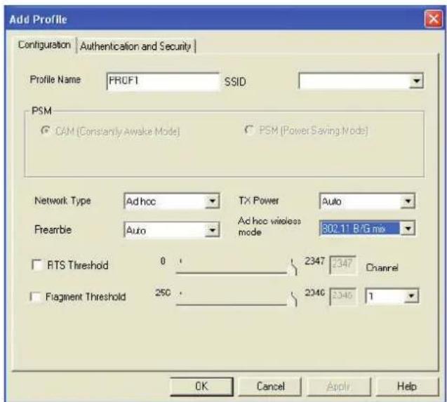 KONIG CMPWNUSB12 - Ajouter ou Modifier un profil de configuration - 1